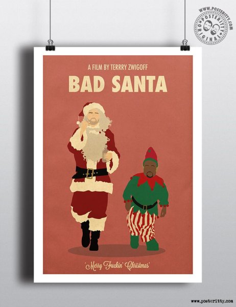 Санта с плакатом