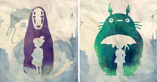 Хаяо Миядзаки Унесенные призраками акварель