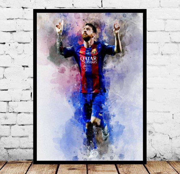 Месси футболист акварель