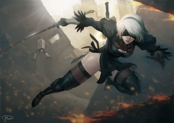 NIER Automata 2b Concept Art