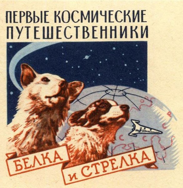 Белка и стрелка плакаты СССР