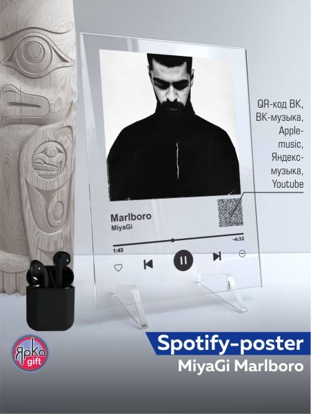 Постер с музыкой на стекле