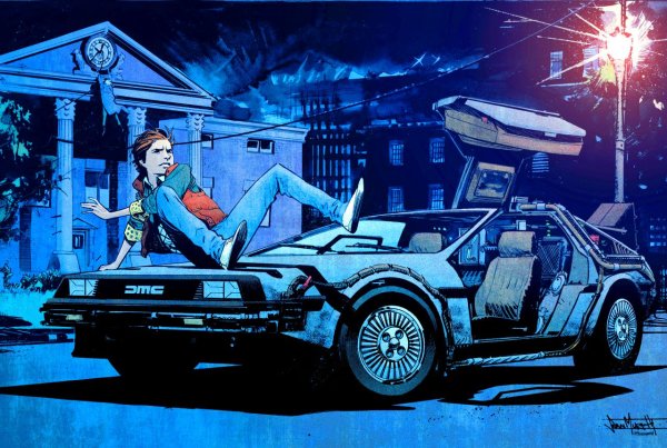 Делориан машина времени арт
