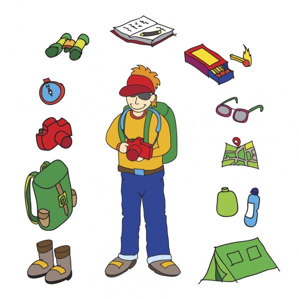Плакаты на туриста с рюкзаком