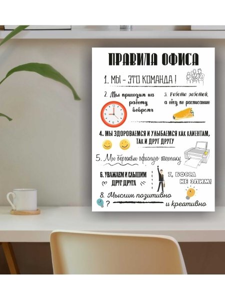 Постер " правила офиса"