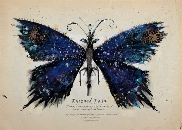 Плакат с бабочками черно белый