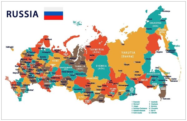 Карта России с регионами