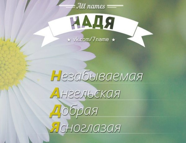 Имя Надежда по буквам