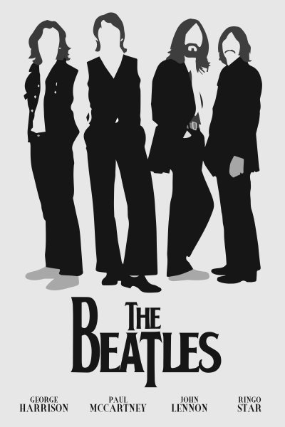 Постер the Beatles чернобелый
