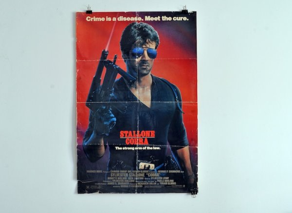 Stallone Cobra Crime is disease .meet the Cure 1986 poster