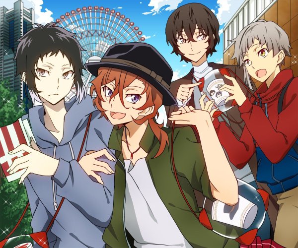 Дазай и Чуя черно белые