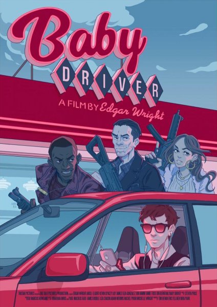 Baby Driver Постер