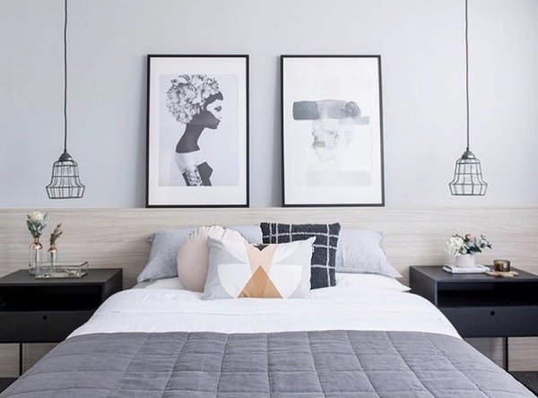Постеры в интерьере спальни