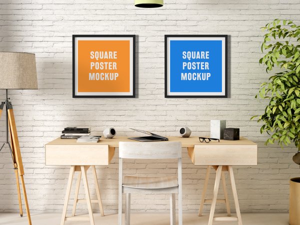 Мокап квадрат плакат