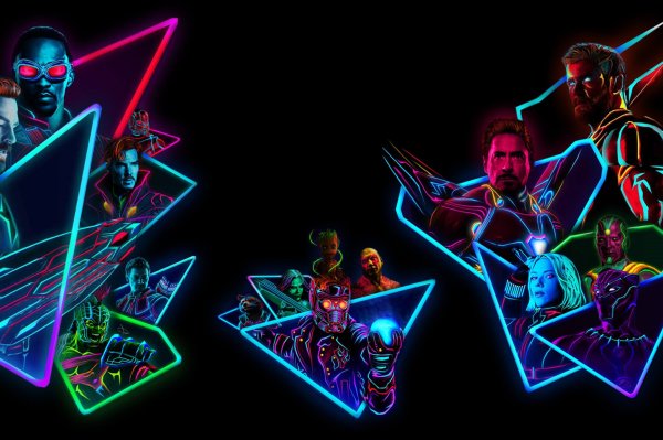 Неоновые постеры