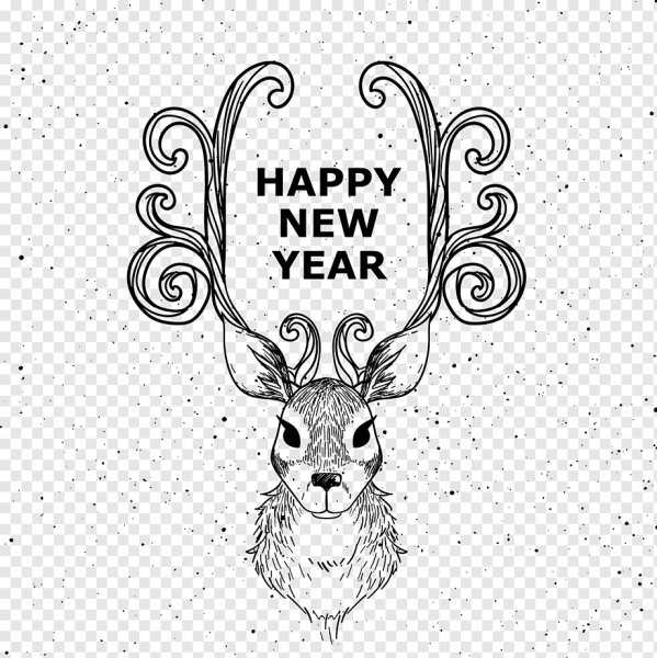 Открытки на новый год чб