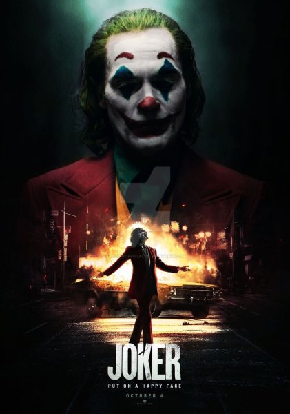 Постер Джокер черно белый