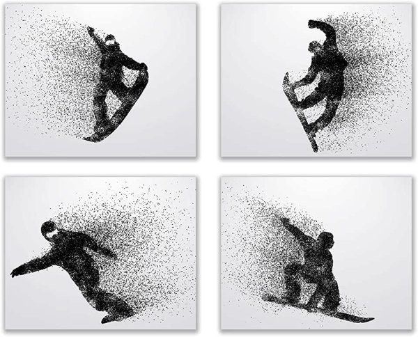 Абстрактный силуэт сноубордиста