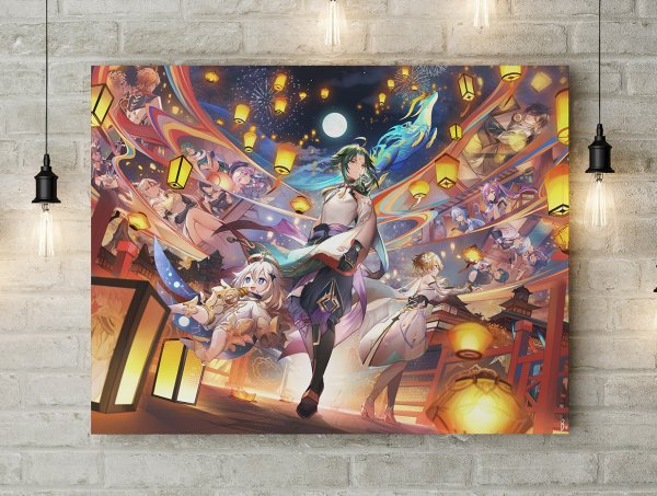 Постер Геншин Импакт арт