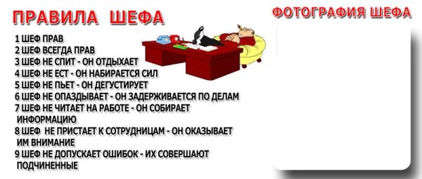 Кружка правила шефа