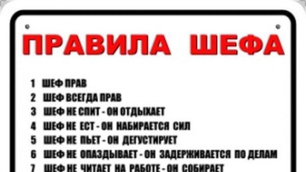 Правила шефа прикольные
