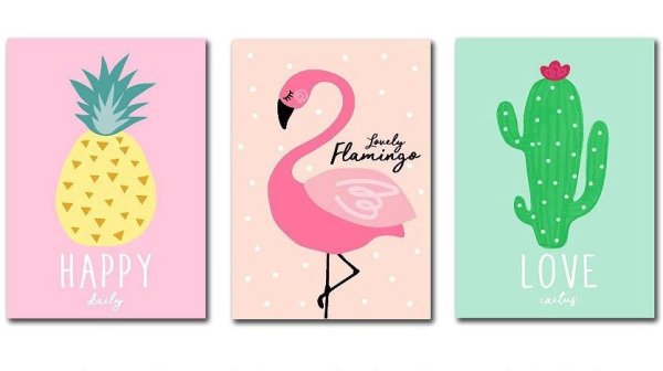 Наклейки авокадо и Фламинго