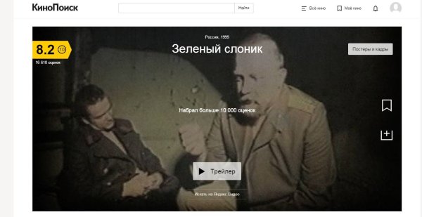 Зеленый Слоник КИНОПОИСК