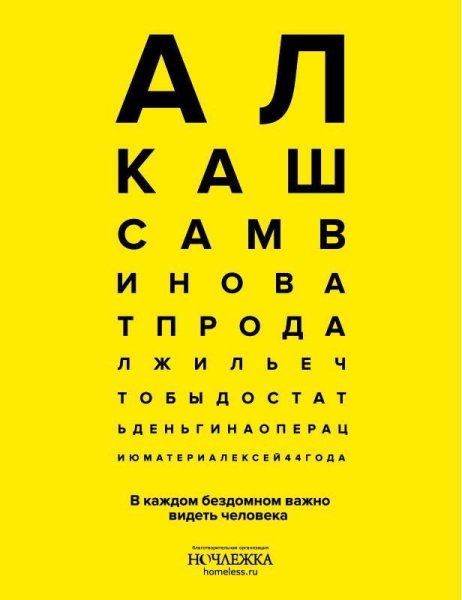 Табличка окулиста для детей