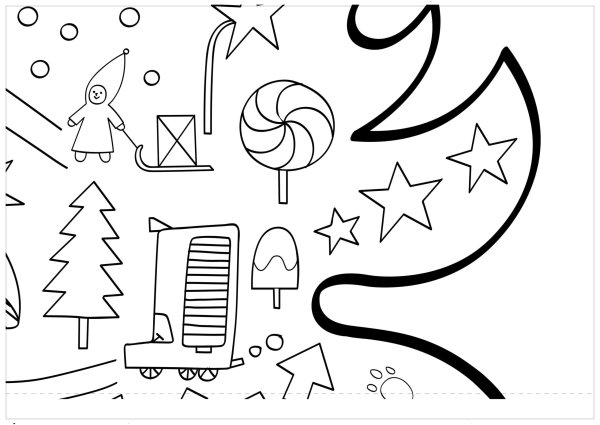 Елка раскраска на стену