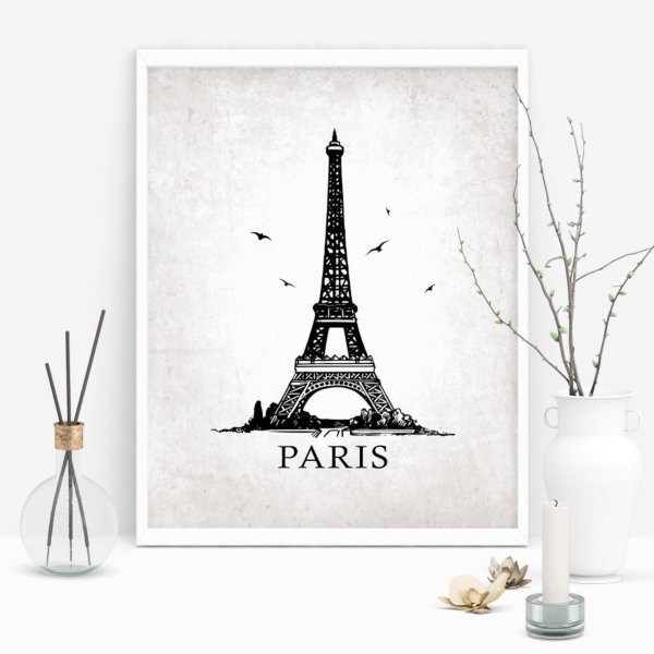 Постер Париж Эйфелева башня