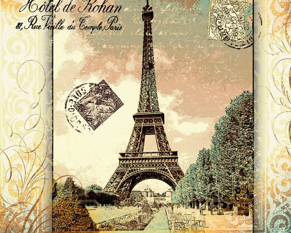 Париж в черно белом цвете