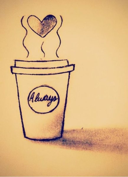 Рисунок кофе для срисовки