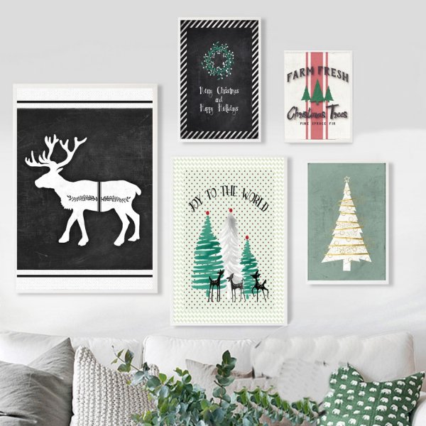 Новогодние постеры для интерьера