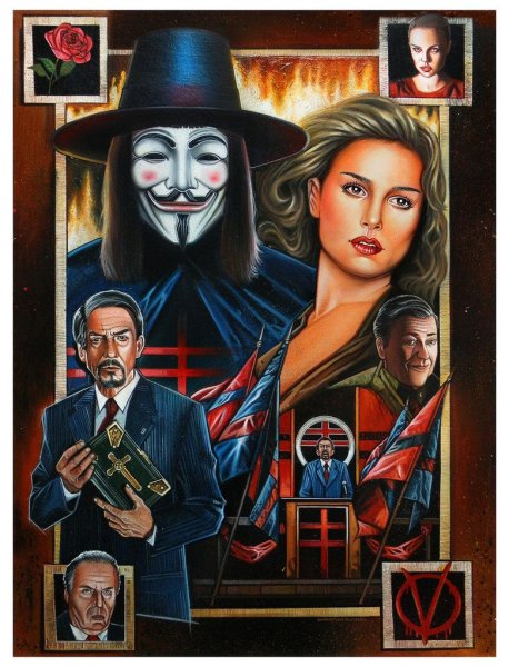 V for Vendetta 2005 Постер