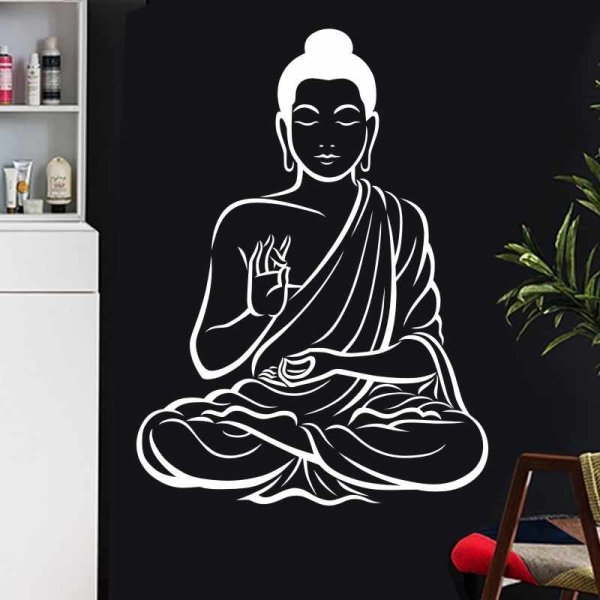 Комната с плакатом Будды