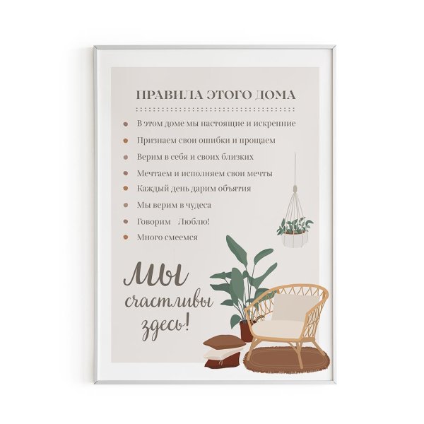 Постер " правила дома"