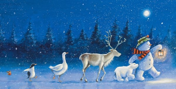 Дед Мороз летит на оленях