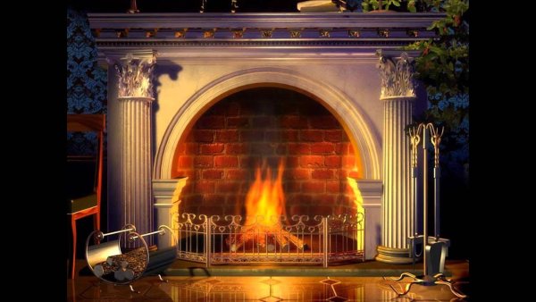 Заставка камин