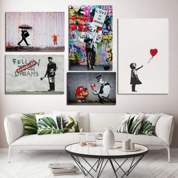 Бэнкси картины на холсте