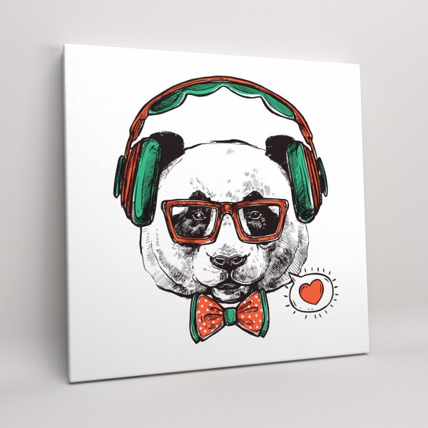 Панда Постер черно белый