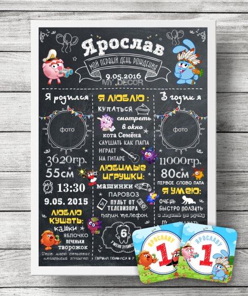 Постер достижений для девочки