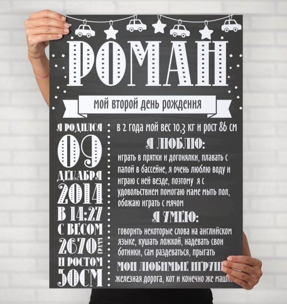 Постер достижений для девочки