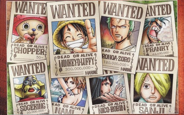 One piece wanted posters Луффи