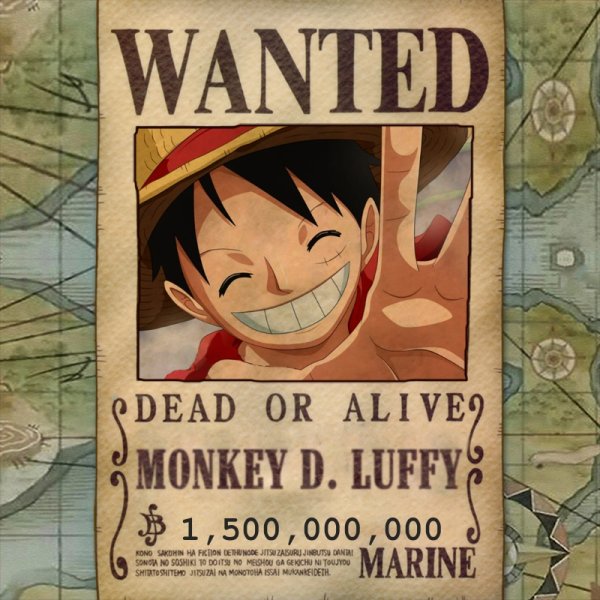 Luffy wanted poster