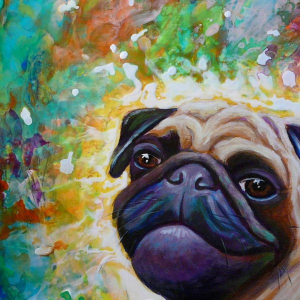 Мопс арт милый