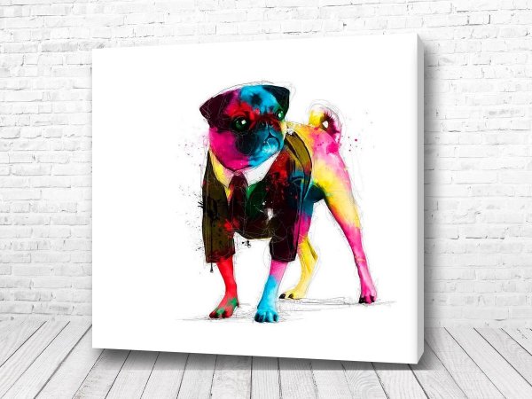 Мопс арт Постер
