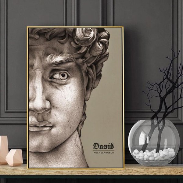 Давид Микеланджело голова Постер