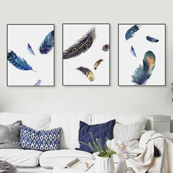 Интерьерные стильные картины перья