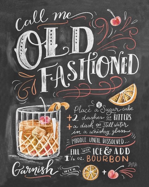 Коктейли на меловой доске