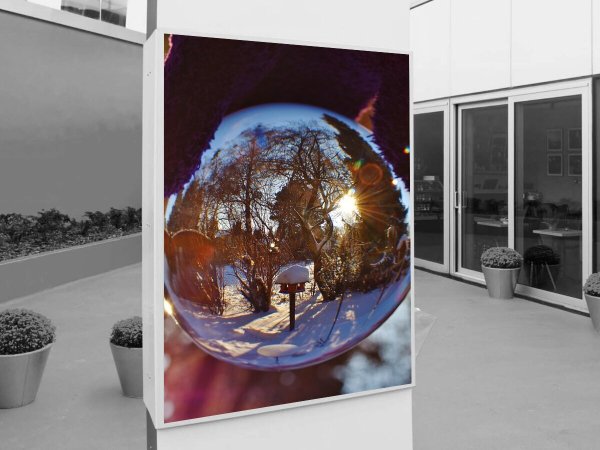 Поздравление на стекле в рамке